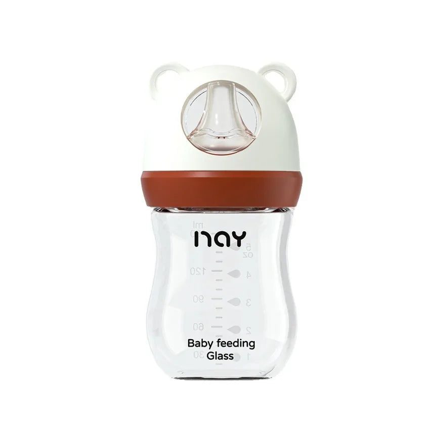 Anti-Flatulence Glass Baby Bottle - 240ml