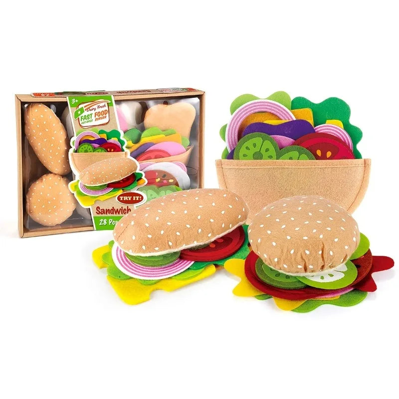 Felt Burger & Sandwich Play Food Set