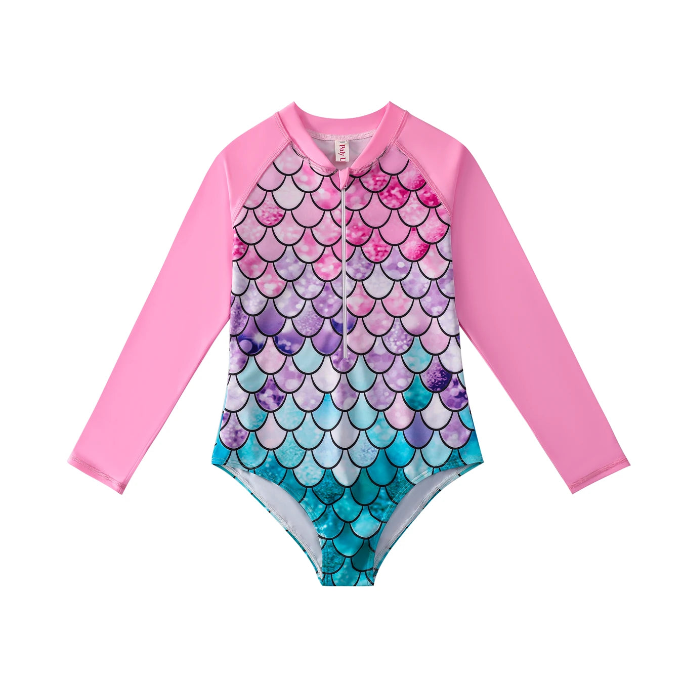 Kids Mermaid Long Sleeve One-Piece Swimsuit