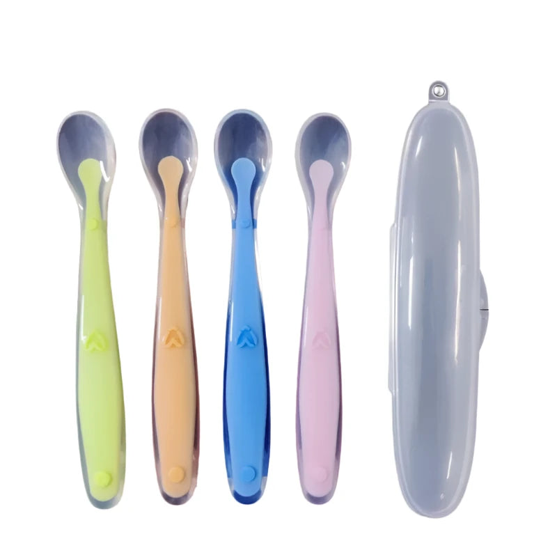 Baby Soft Silicone Spoon with Storage Box