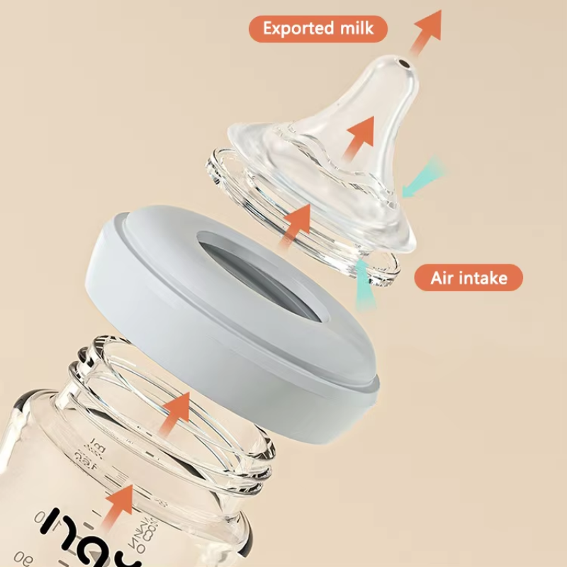 Anti-Flatulence Glass Baby Bottle - 240ml