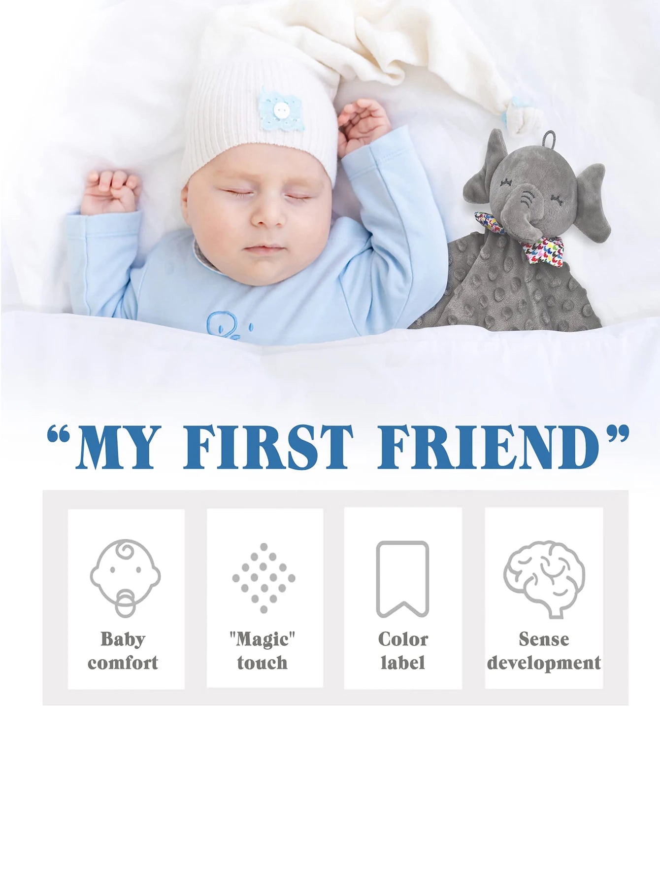 Baby Comfort Blanket – Bunny & Elephant