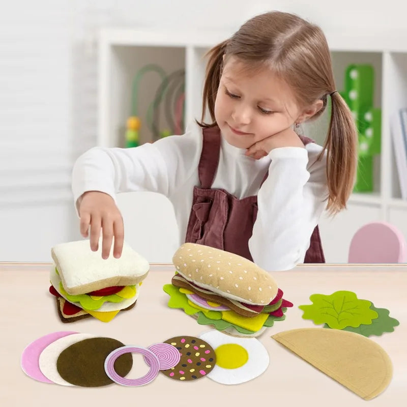 Felt Burger & Sandwich Play Food Set