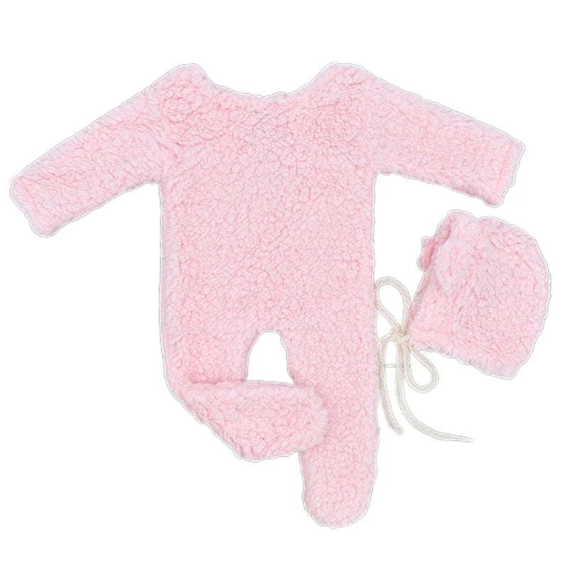 Newborn Bear Photo Shoot Jumpsuit Set