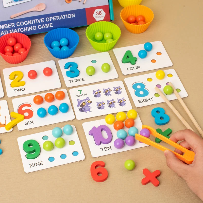 Wooden Clip Beads Sorting Toy