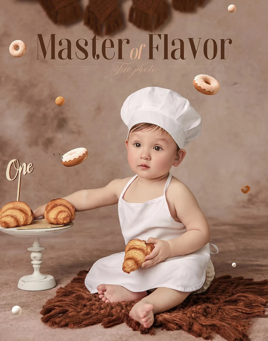 Newborn Chef Outfit Set – Baby Apron & Hat Photoshoot