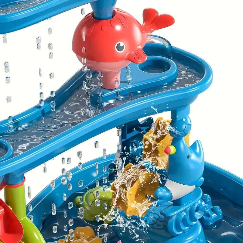 Kids Sand & Water Play Table – Beach Waterfall Activity Set