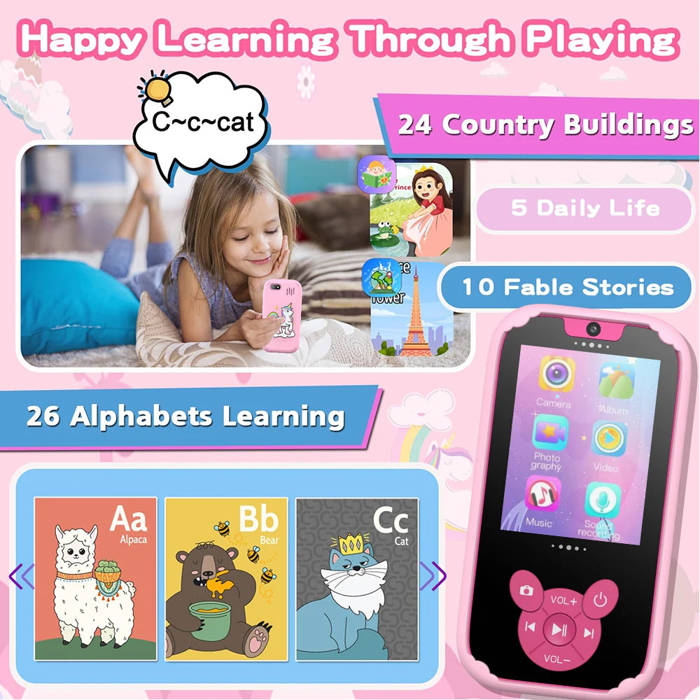 Kids Smart Learning Phone – Dual Camera & Music Player