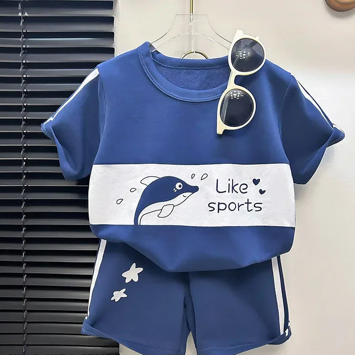 Kids Summer Striped Set – Short Sleeve Top + Shorts (1–6Y)