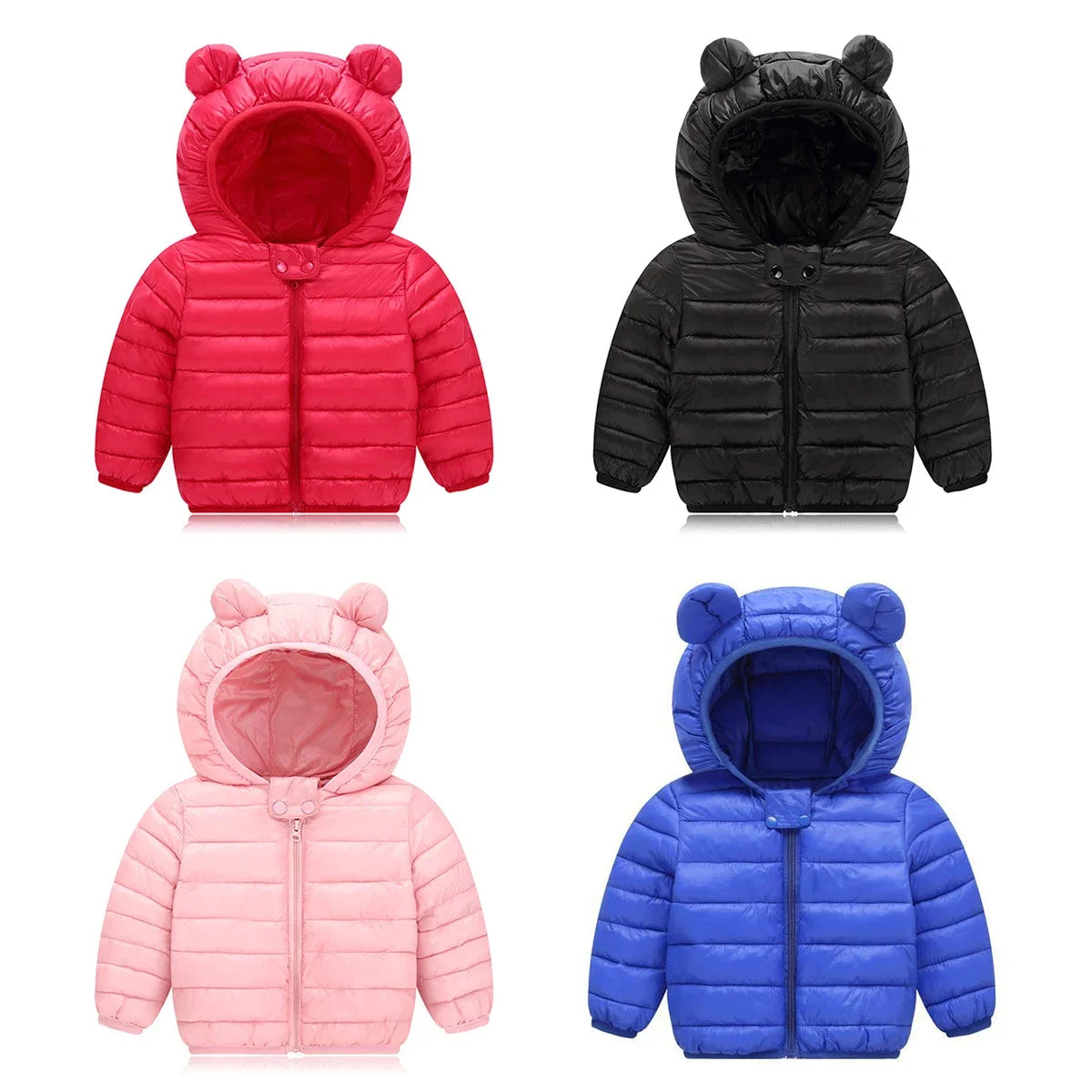 Kids Waterproof Windproof Jacket – Lightweight Hooded Coat (18M–4Y)