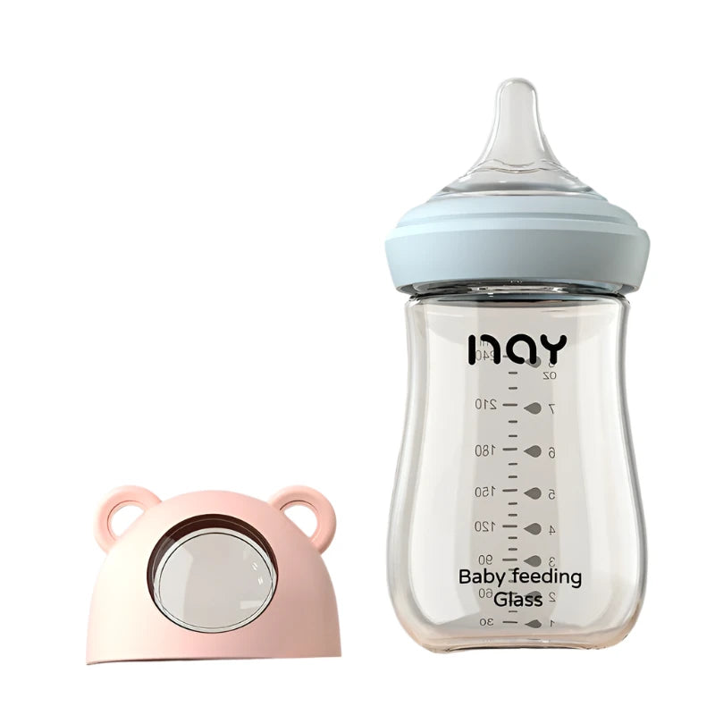 Anti-Flatulence Glass Baby Bottle - 240ml
