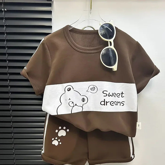 Kids Summer Striped Set – Short Sleeve Top + Shorts (1–6Y)
