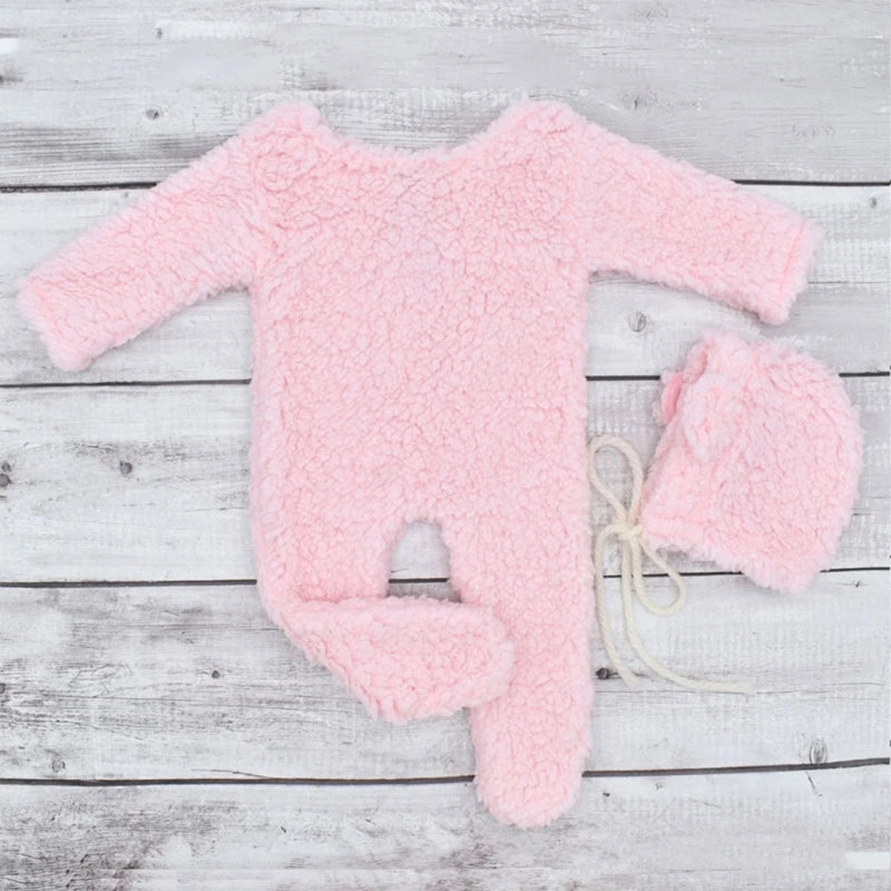 Newborn Bear Photo Shoot Jumpsuit Set