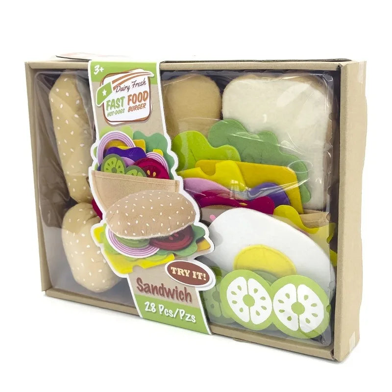 Felt Burger & Sandwich Play Food Set