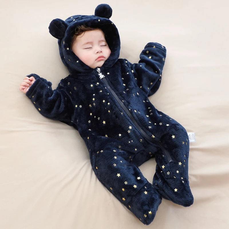 Unisex Baby Flannel Jumpsuit – Cozy Winter Outfit (0–9M)