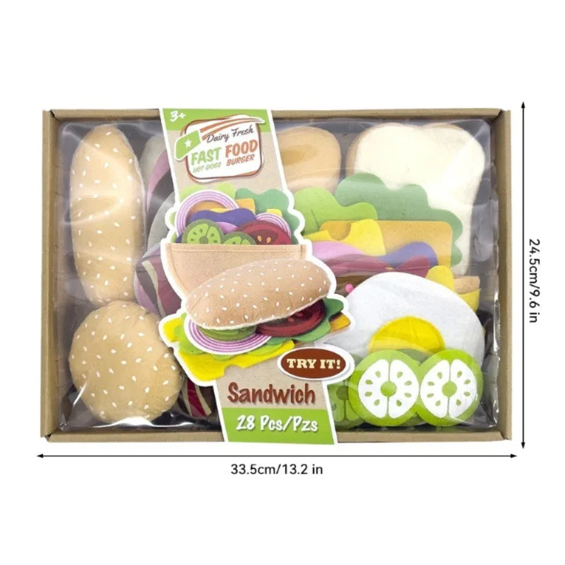 Felt Burger & Sandwich Play Food Set