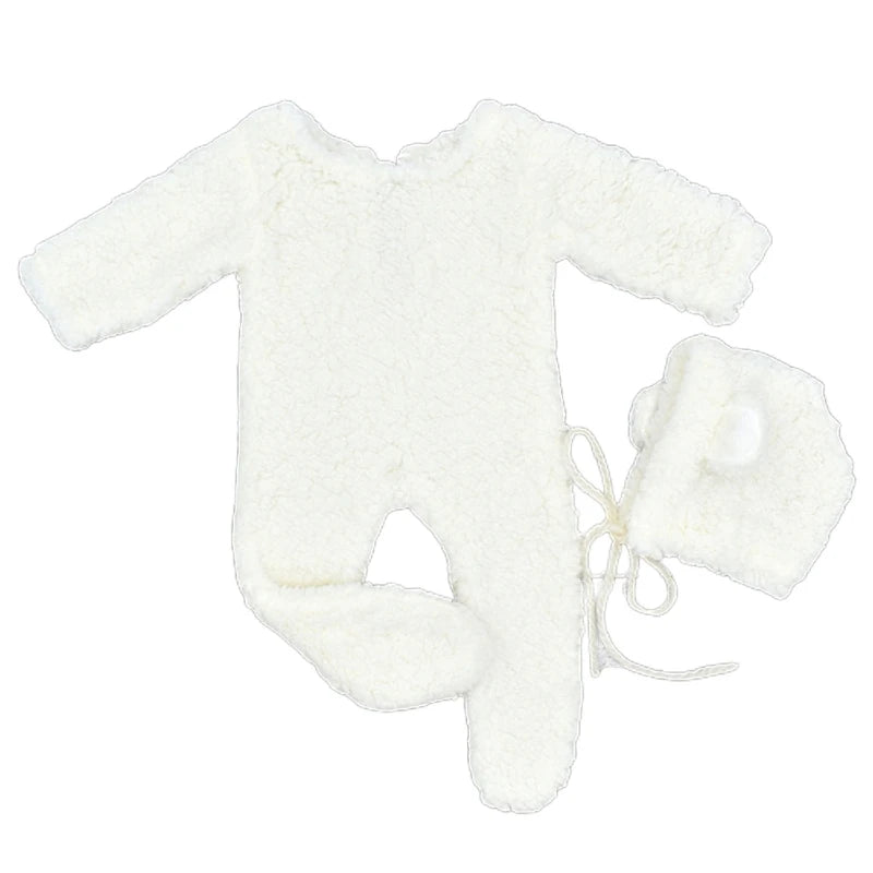 Newborn Bear Photo Shoot Jumpsuit Set