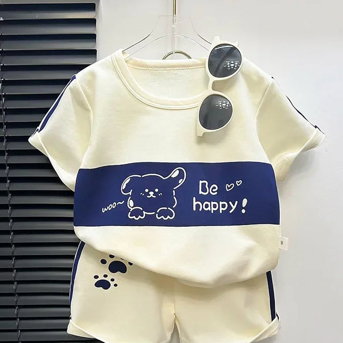 Kids Summer Striped Set – Short Sleeve Top + Shorts (1–6Y)