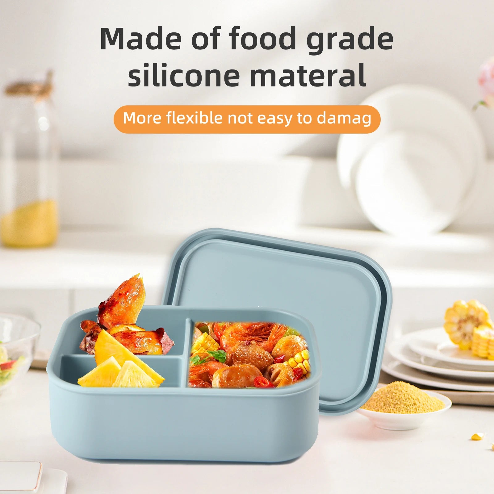 Silicone Lunchbox With Compartments