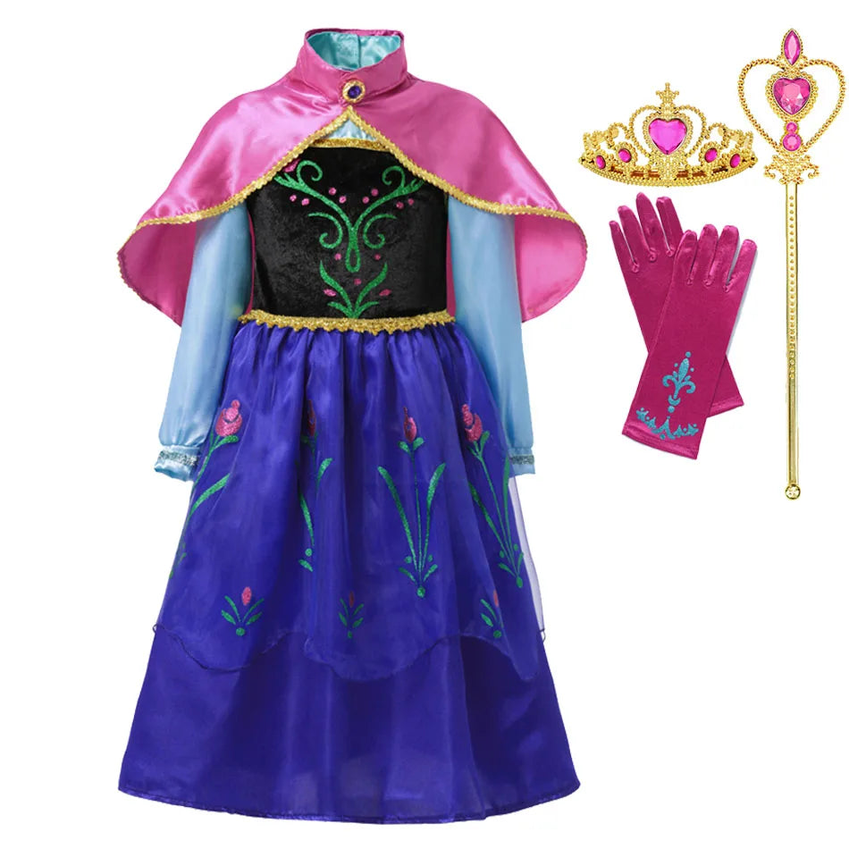 Frozen Princess Costume – Elsa or Anna Dress (2–10 Years)