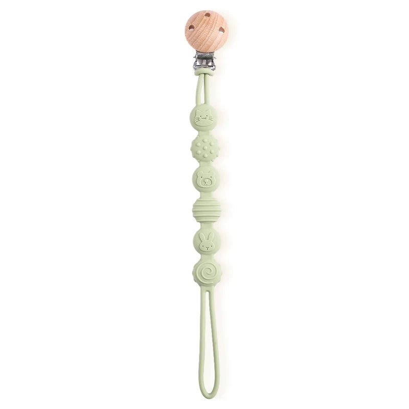 Wooden Pacifier Clip Chain