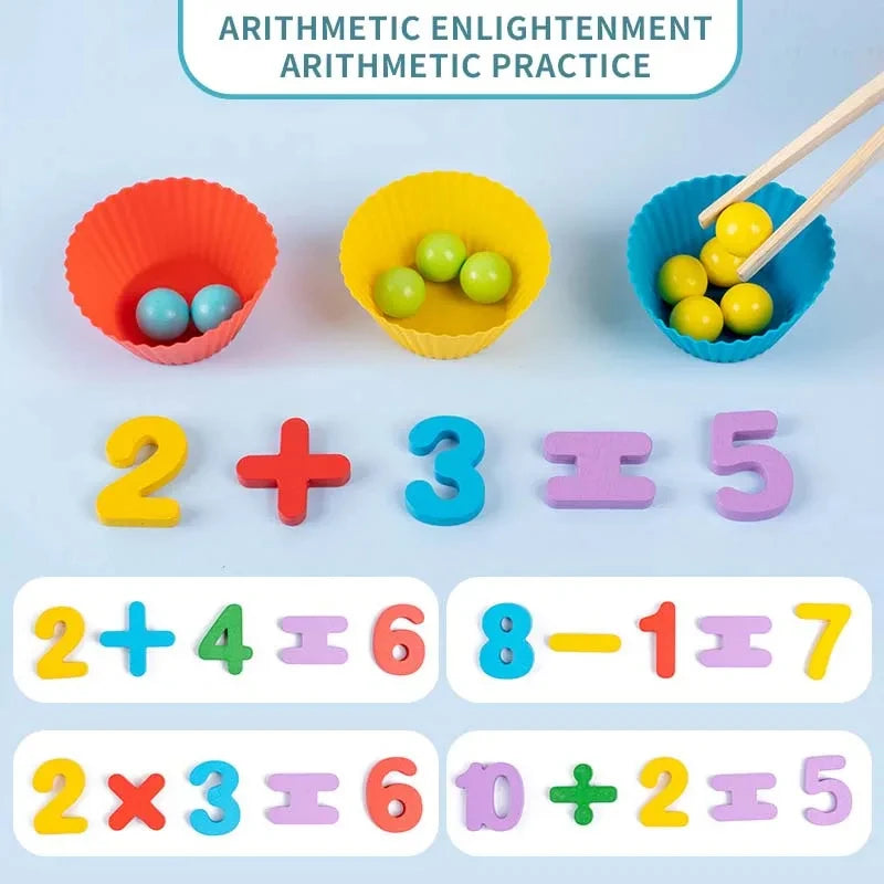 Wooden Clip Beads Sorting Toy
