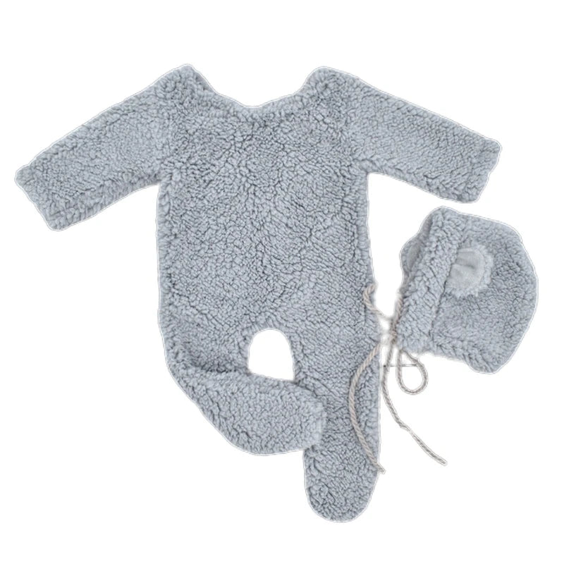 Newborn Bear Photo Shoot Jumpsuit Set