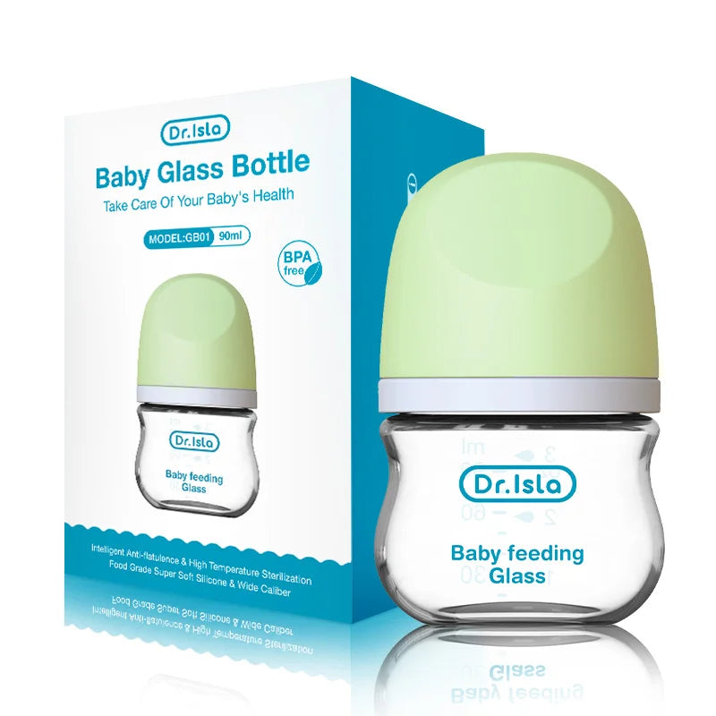 Dr. Isla Glass Baby Bottle – 90ML / 160ML  Anti-Colic, BPA-Free, Newborn Safe