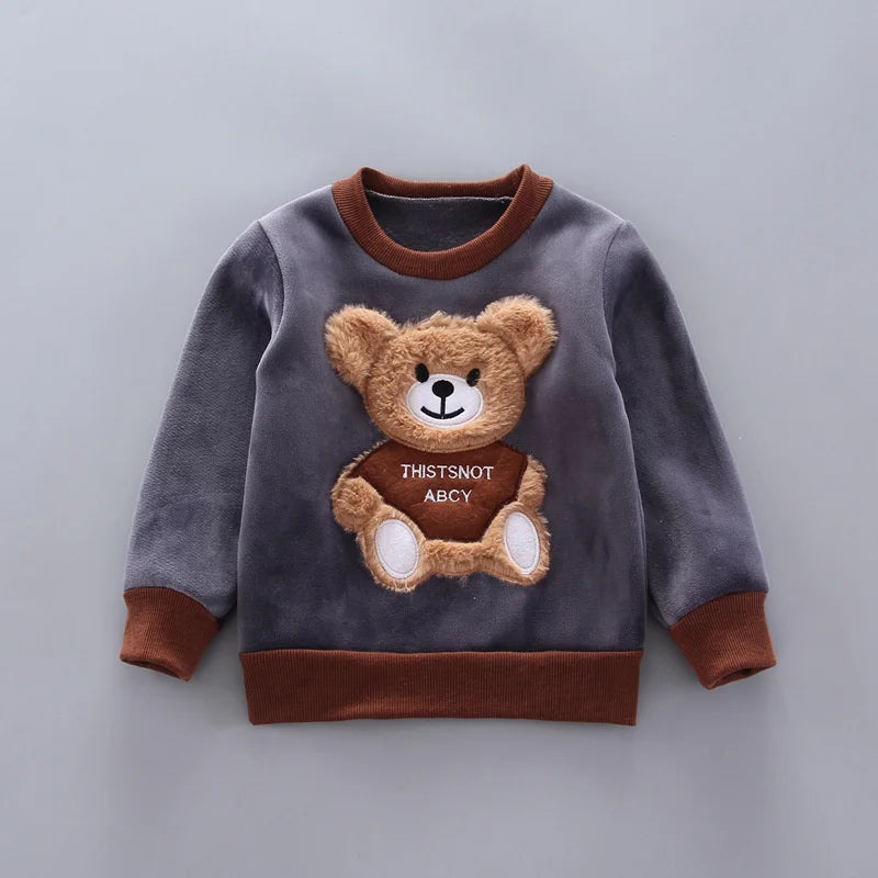 Warm Bear Hooded Kidswear Set – 3‑Piece Winter Outfit (0–4Y)