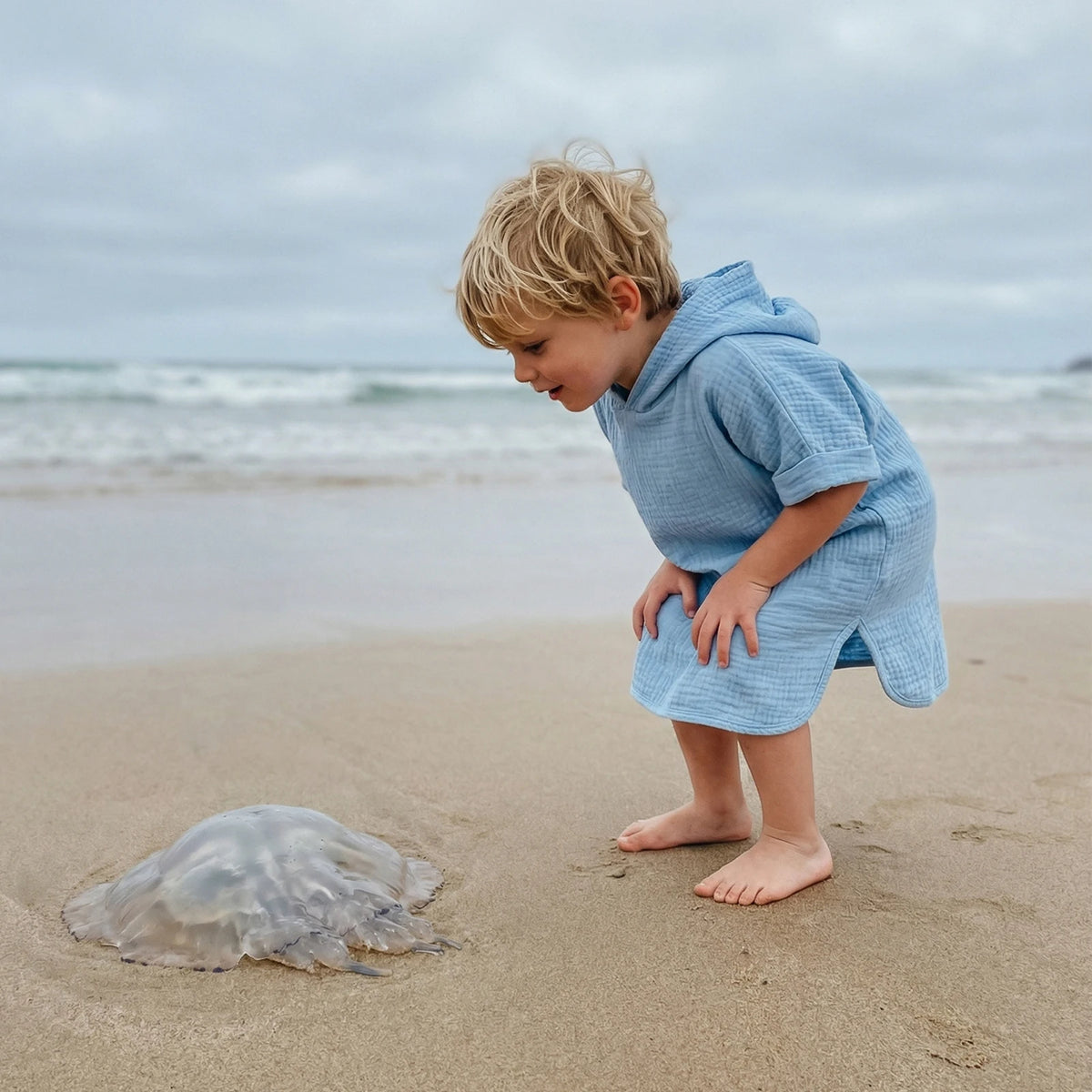 Kids Hooded Beach Towel Poncho