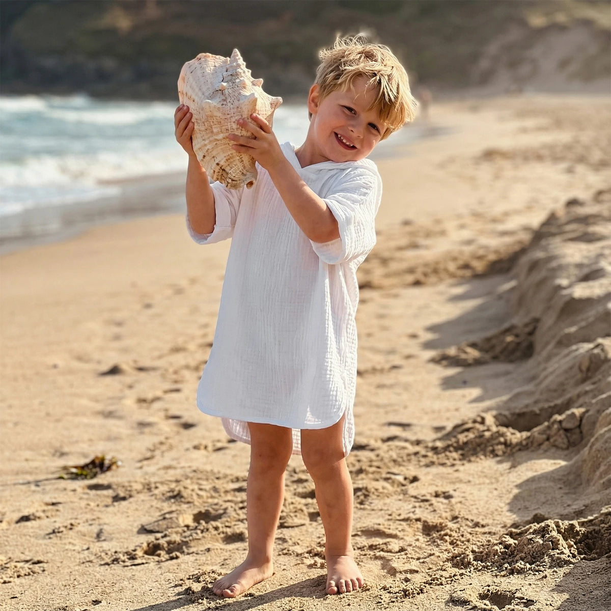 Kids Hooded Beach Towel Poncho