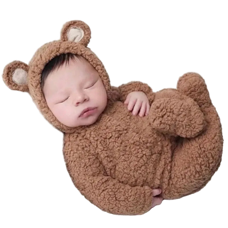 Newborn Bear Photo Shoot Jumpsuit Set