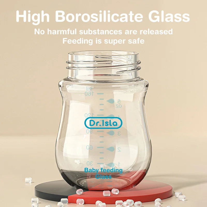 Dr. Isla Glass Baby Bottle – 90ML / 160ML  Anti-Colic, BPA-Free, Newborn Safe