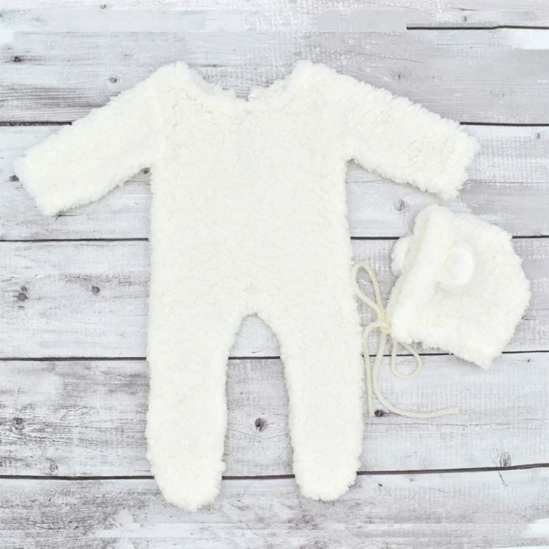 Newborn Bear Photo Shoot Jumpsuit Set