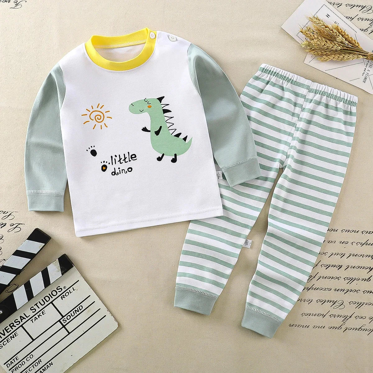 Kids Winter Cotton Pajama Set – Warm Long‑Sleeve Outfit (9M–8Y)