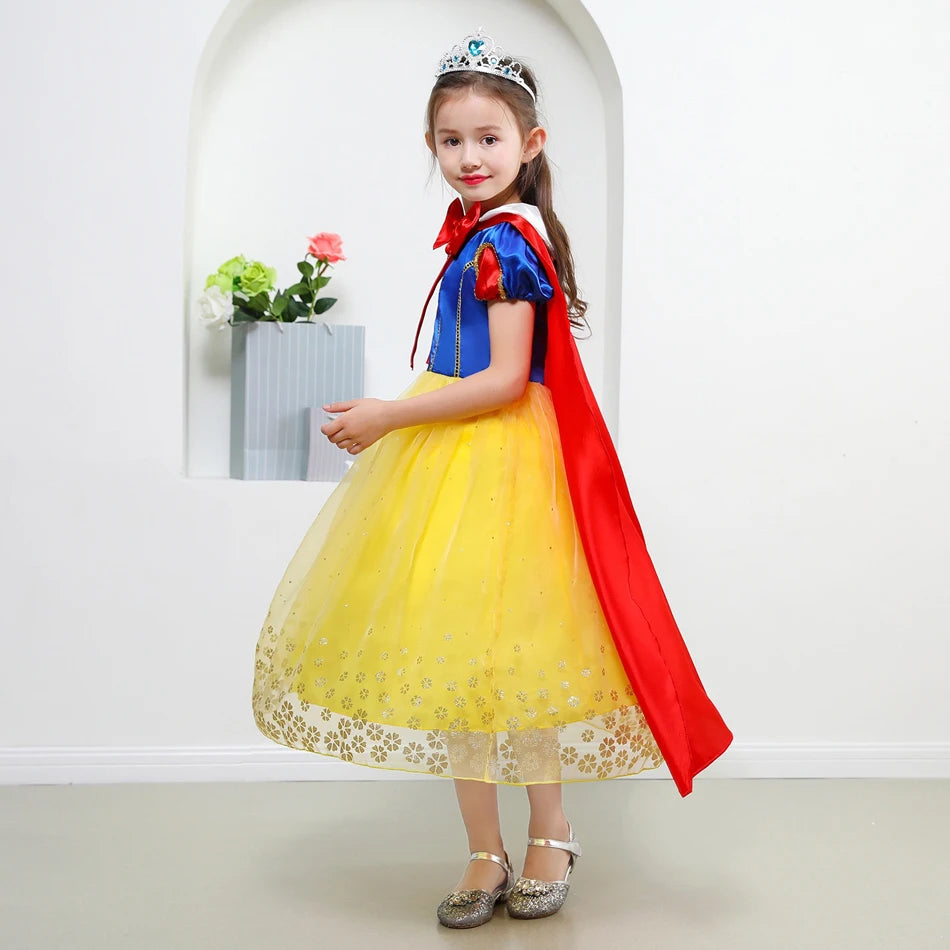 Girls Snow White Princess Costume Dress | Toddler & Kids Fancy Dress Outfit