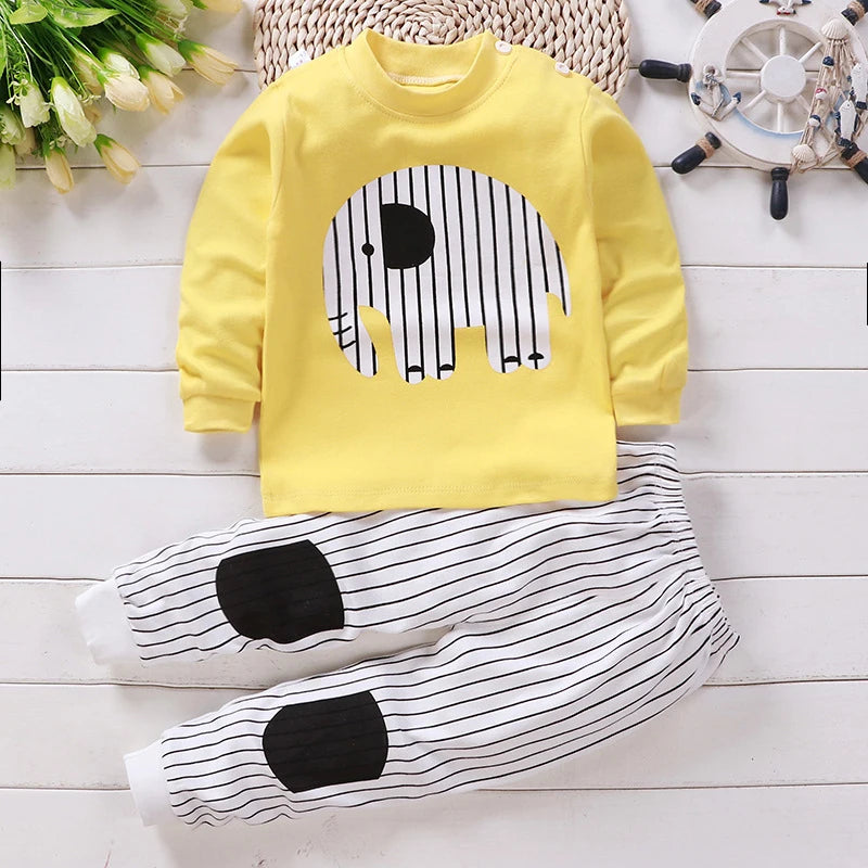 Kids Winter Cotton Pajama Set – Warm Long‑Sleeve Outfit (9M–8Y)