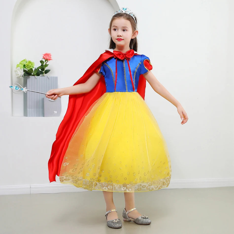 Girls Snow White Princess Costume Dress | Toddler & Kids Fancy Dress Outfit