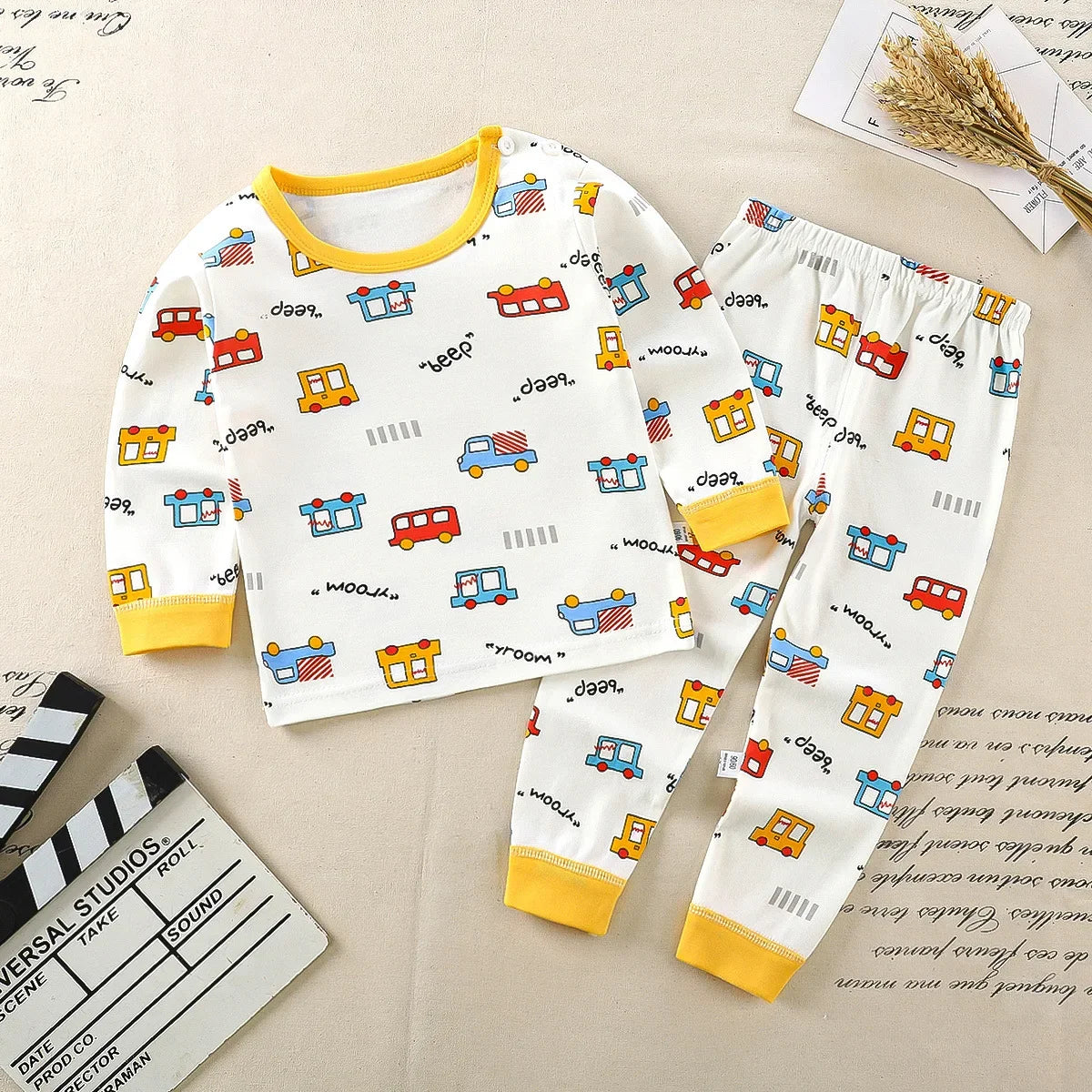 Kids Winter Cotton Pajama Set – Warm Long‑Sleeve Outfit (9M–8Y)
