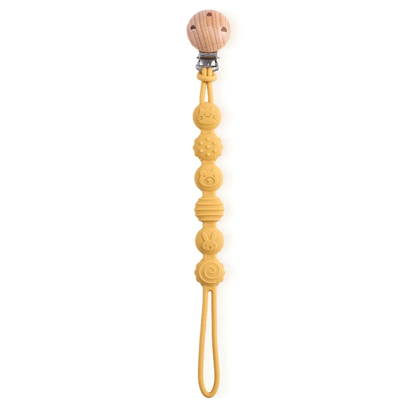 Wooden Pacifier Clip Chain