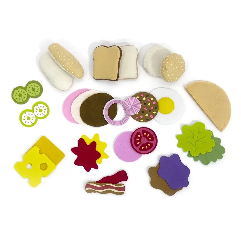 Felt Burger & Sandwich Play Food Set