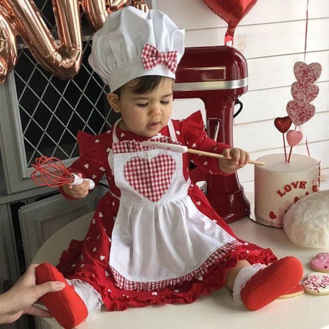 Newborn Chef Outfit Set – Baby Apron & Hat Photoshoot
