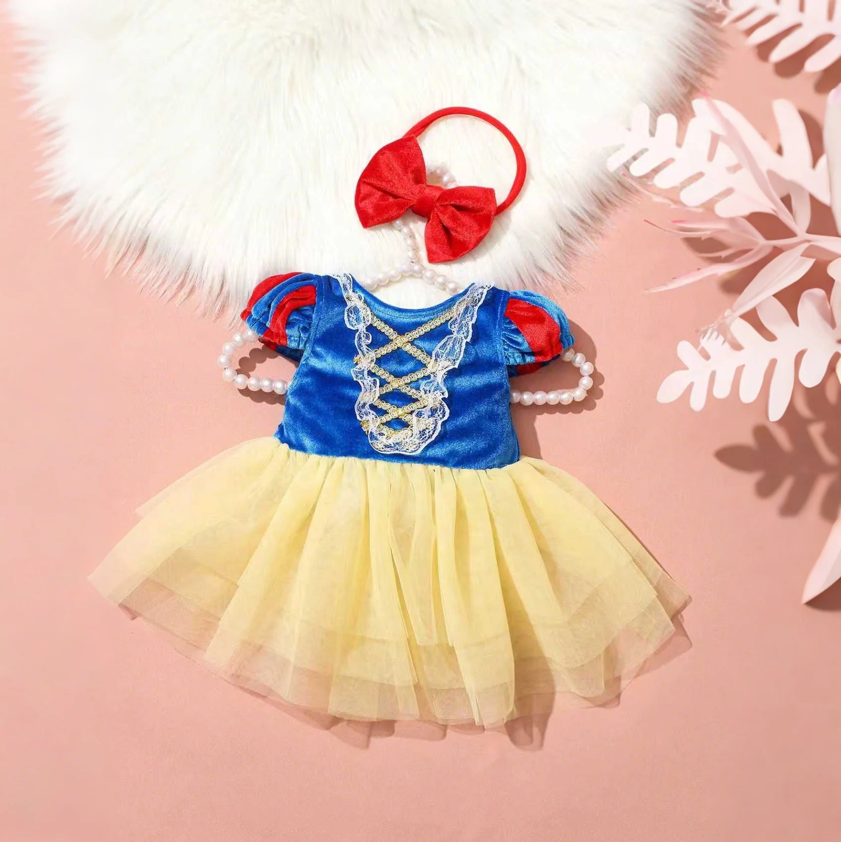 Newborn Tulle Princess Dress & Bow Headband – Baby Girl Photoshoot Outfit