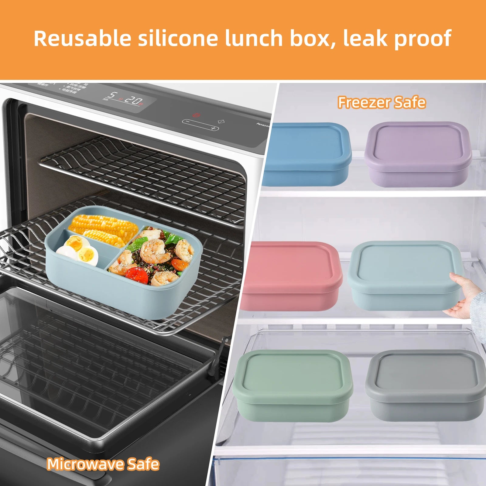 Silicone Lunchbox With Compartments