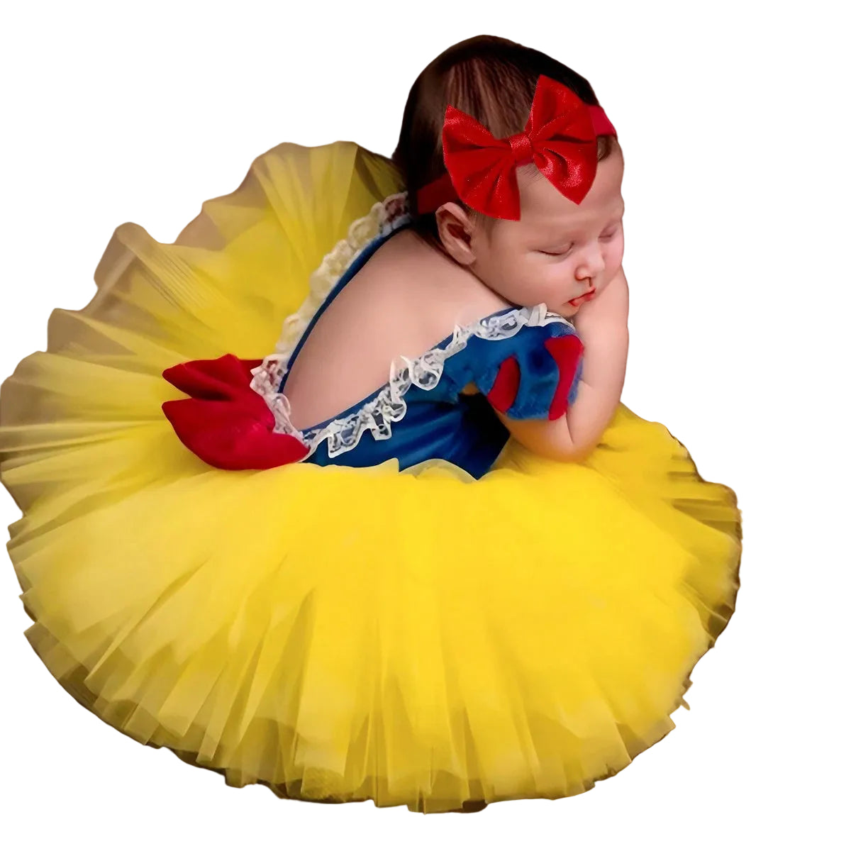 Newborn Tulle Princess Dress & Bow Headband – Baby Girl Photoshoot Outfit