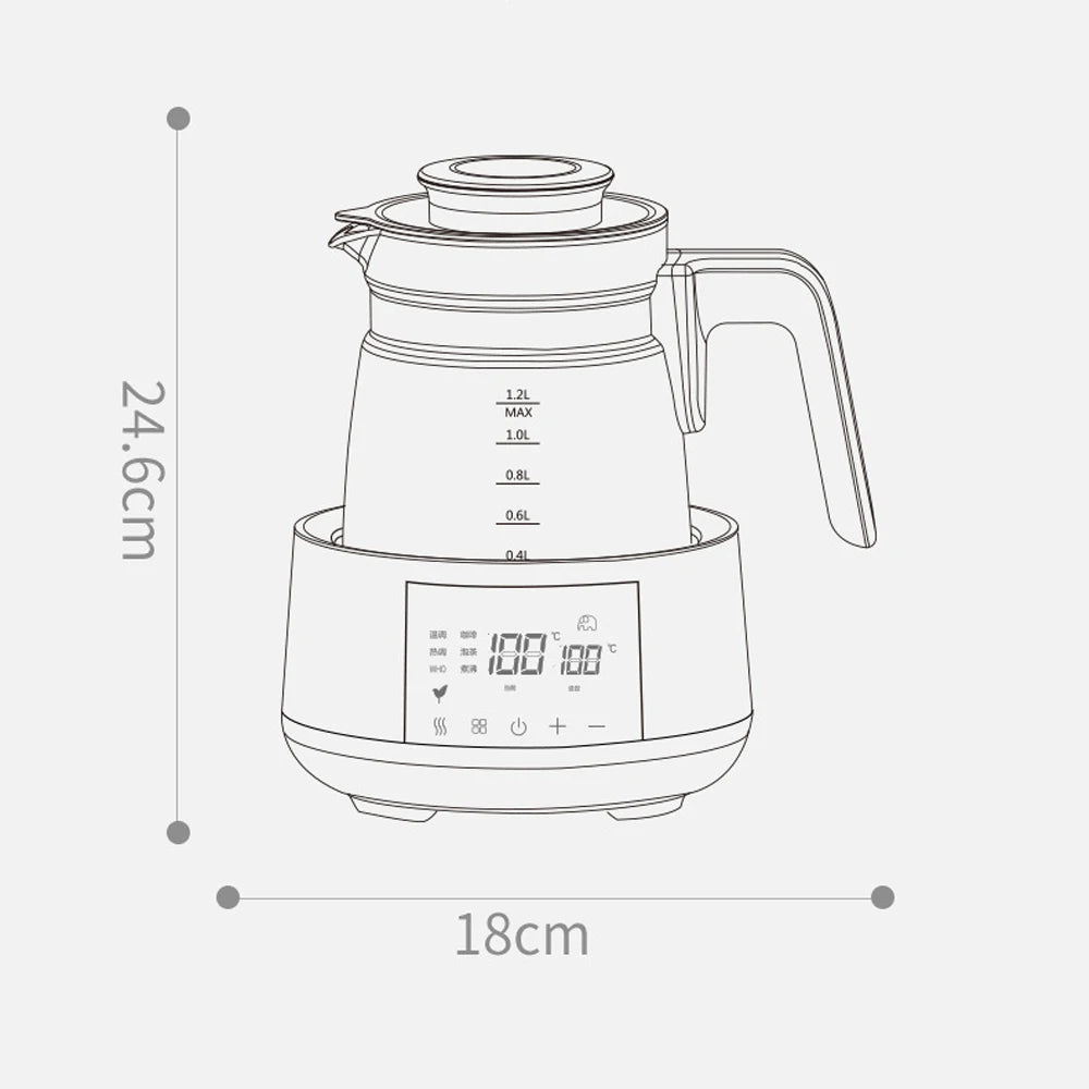 Smart Baby Milk Kettle – 1.2L Thermostatic Warmer